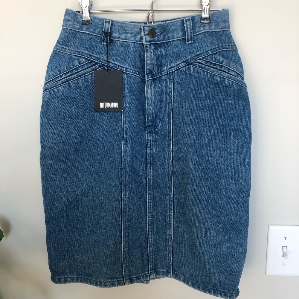 NWT Reformation vintage denim high waisted skirt